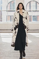 FAUX FUR ANIMAL PRINT COAT ZW COLLECTION