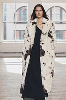 FAUX FUR ANIMAL PRINT COAT ZW COLLECTION