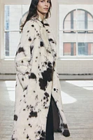 FAUX FUR ANIMAL PRINT COAT ZW COLLECTION