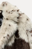 FAUX FUR ANIMAL PRINT COAT ZW COLLECTION