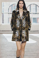 FAUX FUR ANIMAL PRINT COAT ZW COLLECTION