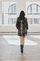 FAUX FUR ANIMAL PRINT COAT ZW COLLECTION