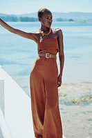 WIDE JUMPSUIT WITH BELT