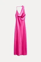 SATIN EFFECT ASYMMETRIC DRESS