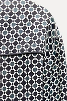 GEOMETRIC PRINT SATIN EFFECT SHIRT