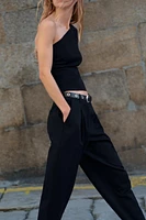 BELTED PLEATED PANTS