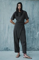 HEAVY COTTON WRAP BAGGY PANTS