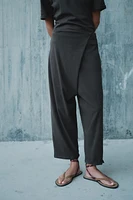 HEAVY COTTON WRAP BAGGY PANTS