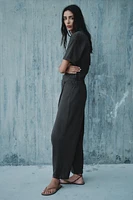 HEAVY COTTON WRAP BAGGY PANTS