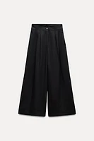 LINEN BLEND PLEATED PANTS ZW COLLECTION