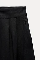 LINEN BLEND PLEATED PANTS ZW COLLECTION