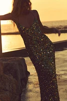 SEQUIN MIDI DRESS