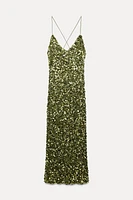 SEQUIN MIDI DRESS