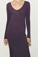 COMBINATION RIB KNIT DRESS