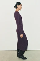 COMBINATION RIB KNIT DRESS