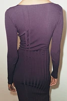 COMBINATION RIB KNIT DRESS