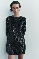 SHORT KNIT SEQUIN DRESS