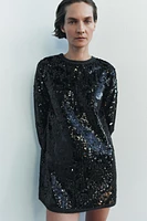 SHORT KNIT SEQUIN DRESS