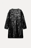 SHORT KNIT SEQUIN DRESS