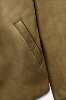 100% LEATHER STRAIGHT CUT JACKET ZW COLLECTION