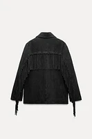 FRINGED SUEDE LEATHER JACKET ZW COLLECTION