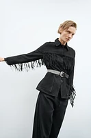 FRINGED SUEDE LEATHER JACKET ZW COLLECTION