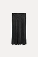 SATIN EFFECT MIDI SKIRT ZW COLLECTION