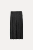 SATIN EFFECT MIDI SKIRT ZW COLLECTION