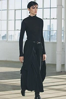 BELTED ACCORDION PLEAT SKIRT ZW COLLECTION