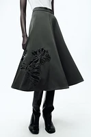 EMBROIDERED SATIN EFFECT SKIRT ZW COLLECTION