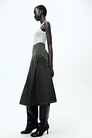 EMBROIDERED SATIN EFFECT SKIRT ZW COLLECTION