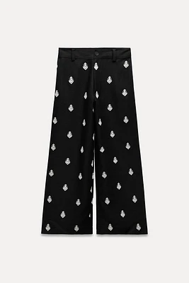 CONTRAST EMBROIDERED CULOTTES ZW COLLECTION