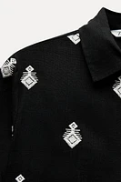 CONTRAST EMBROIDERED SHIRT ZW COLLECTION