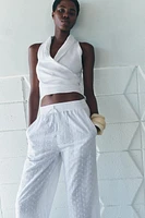 EMBROIDERED EYELET PANTS ZW COLLECTION