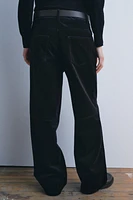 STRAIGHT LEG VELVET PANTS ZW COLLECTION