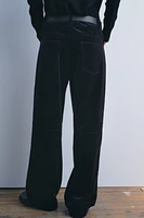 STRAIGHT LEG VELVET PANTS ZW COLLECTION