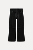 STRAIGHT LEG VELVET PANTS ZW COLLECTION