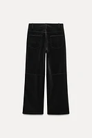 STRAIGHT LEG VELVET PANTS ZW COLLECTION