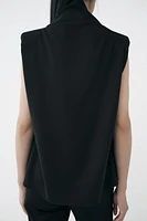 HIGH NECK SHOULDER PAD TOP ZW COLLECTION