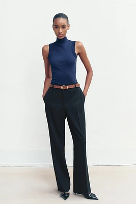 BELTED STRAIGHT LEG PANTS