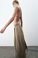 WIDE LEG SATIN PANTS