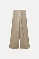 WIDE LEG SATIN PANTS