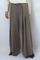 PLEATED WIDE LEG PANTS WITH BELT