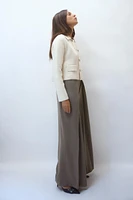 PLEATED WIDE LEG PANTS WITH BELT