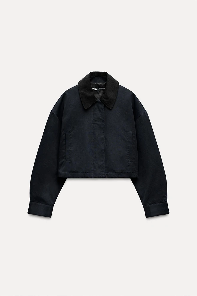 CROPPED CORDUROY COLLAR JACKET