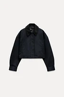 CROPPED CORDUROY COLLAR JACKET