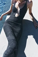 CUT OUT RING KNIT DRESS