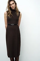 BELTED LONG KNIT DRESS