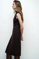 BELTED LONG KNIT DRESS