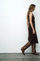 BELTED LONG KNIT DRESS